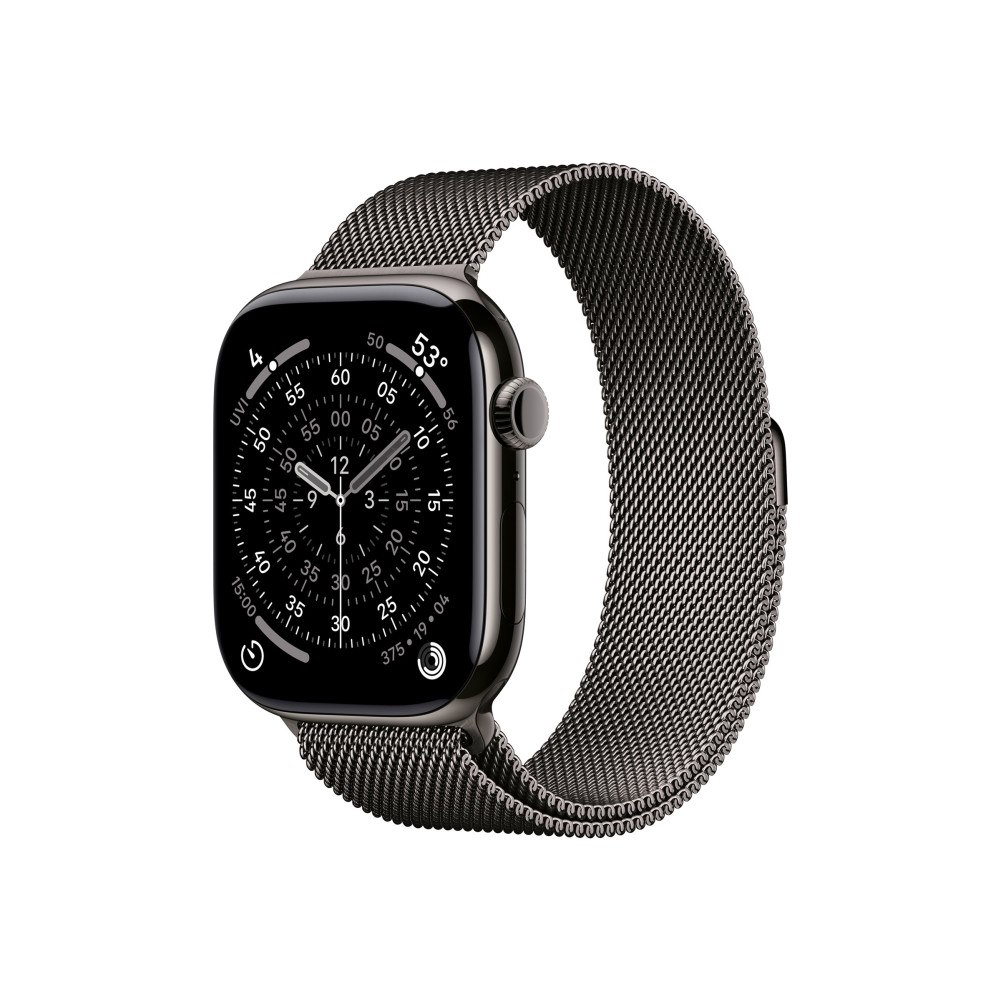Apple Apple Watch Series 11 (GPS + Cellular) - skiffer titan - smart klocka med milanesisk loop - skiffer - 64 GB