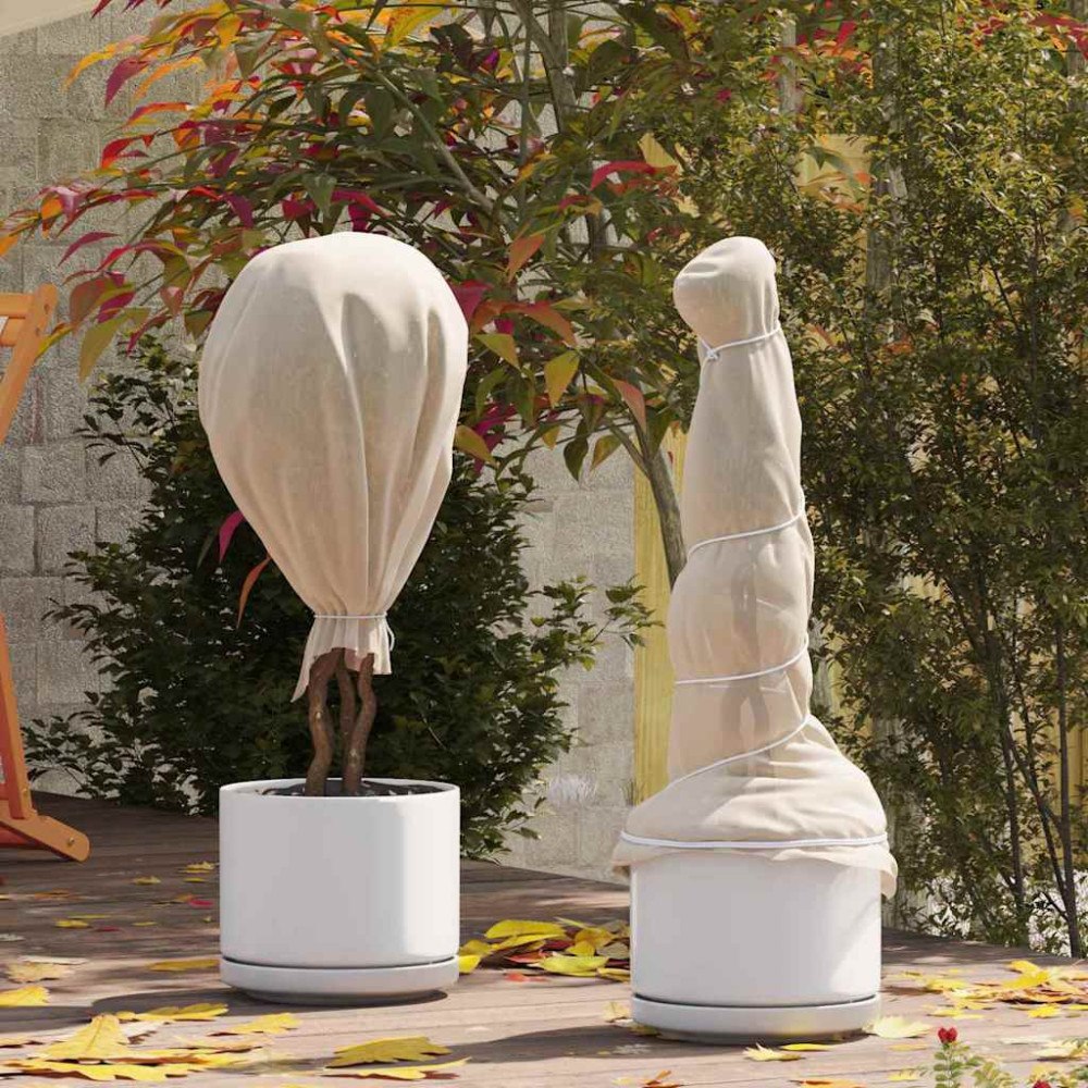 vidaXL Frostskydd för växtfleece Beige 100 x 1,6 m Syntetiskt tyg