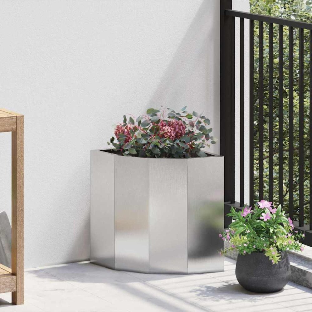 vidaXL Hörnställning Silver 30 x 30 x 35 cm Rostfritt stål