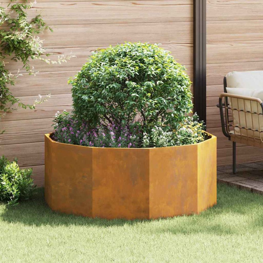 vidaXL Planteringskärl Rostig 120 x 120 x 50 cm Väderbeständig stål