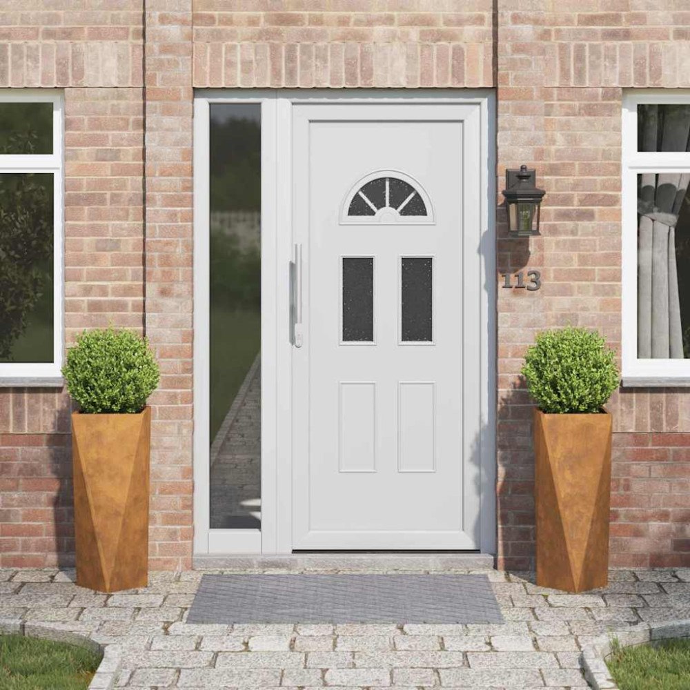 vidaXL Planteringskärl 2 pcs Rostig 30 x 30 x 75 cm