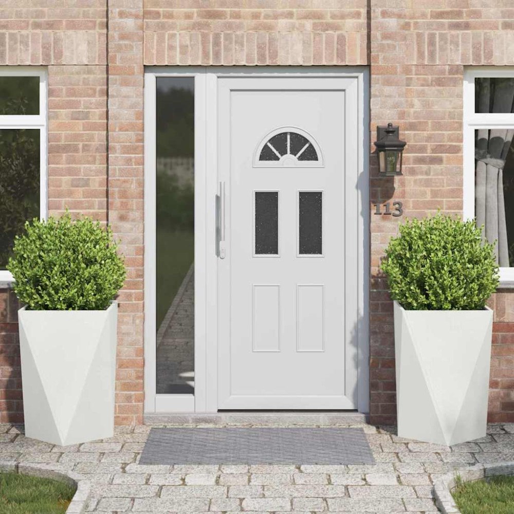 vidaXL Planteringskärl 2 pcs Vit 50 x 50 x 75 cm Stål