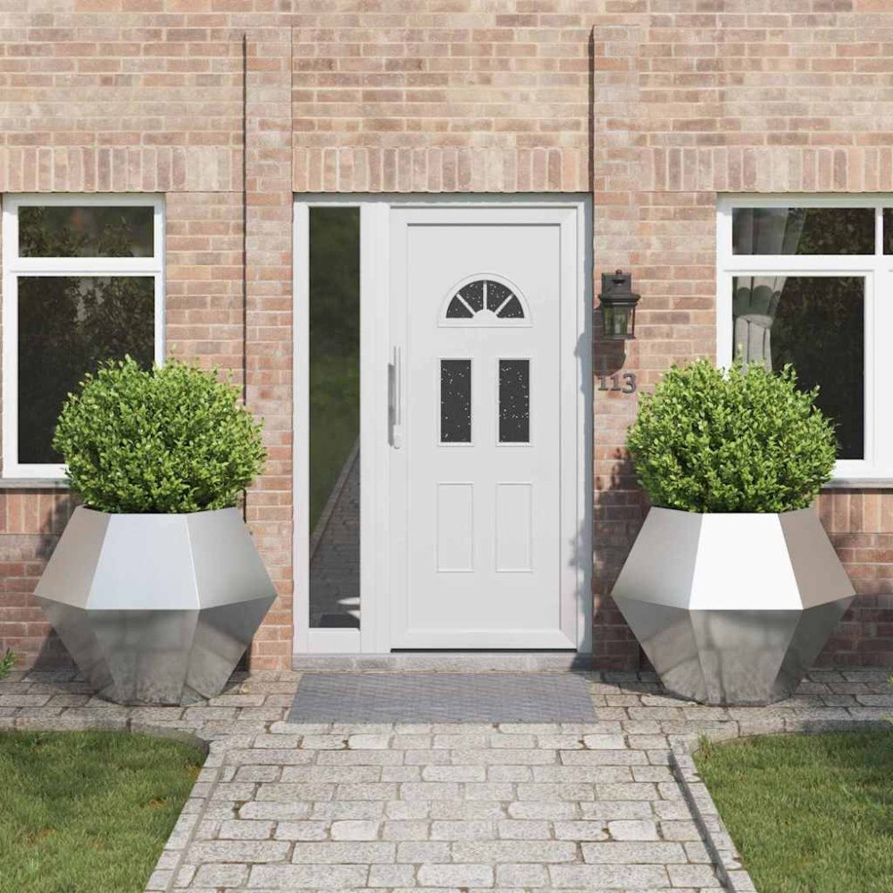 vidaXL Planteringskärl 2 pcs Silver 100 x 100 x 80 cm Rostfritt stål