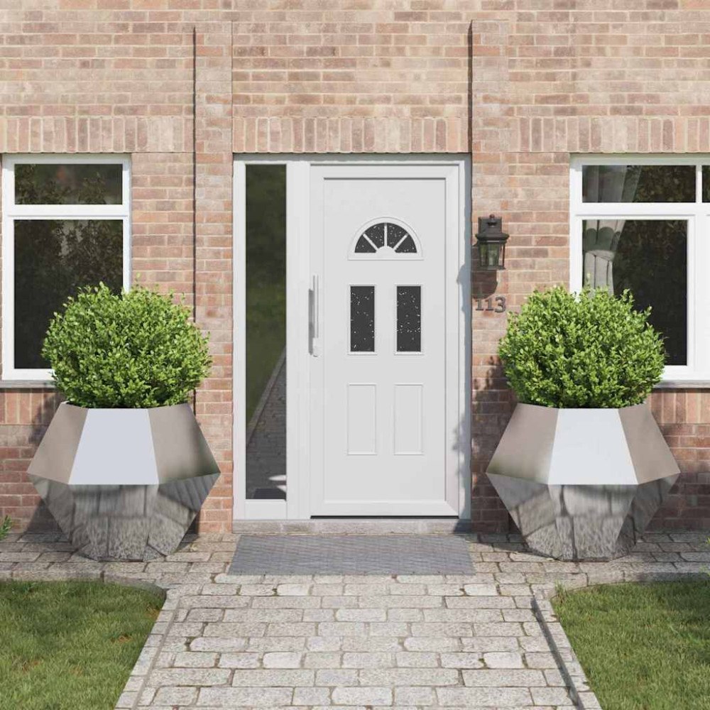 vidaXL Planteringskärl 2 pcs Silver 100 x 100 x 80 cm