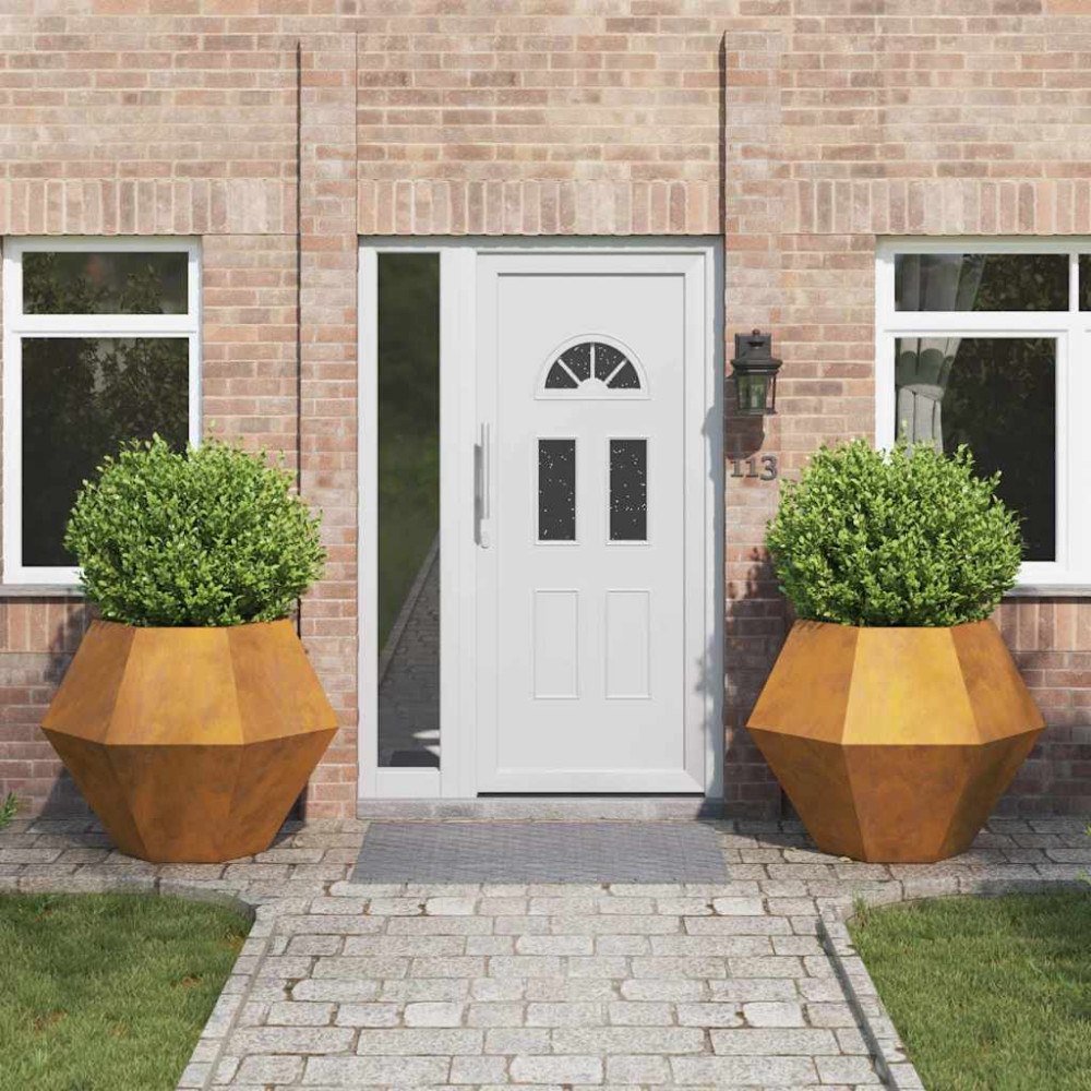 vidaXL Planteringskärl 2 pcs Rostig 100 x 100 x 80 cm