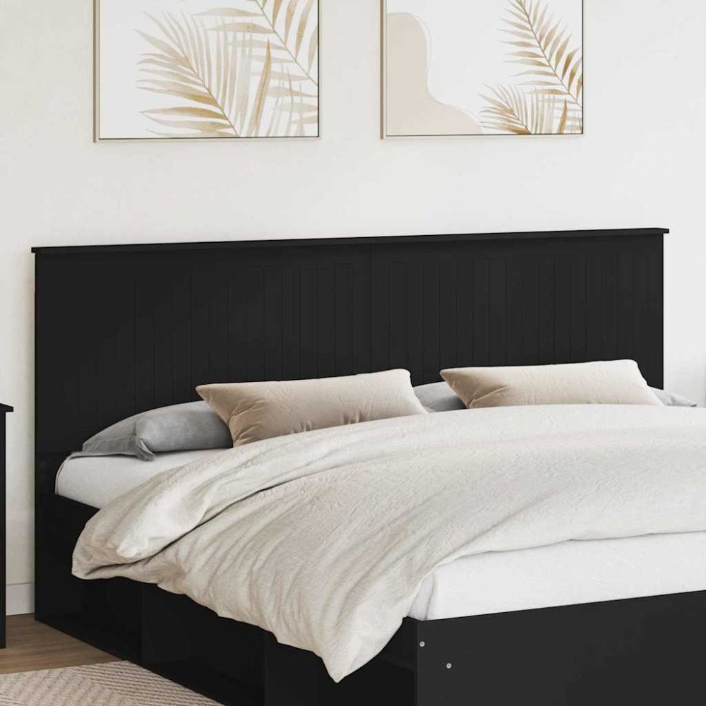 vidaXL Huvudgavel med huvudgavel Svart Ek 200 cm Konstruerat trä