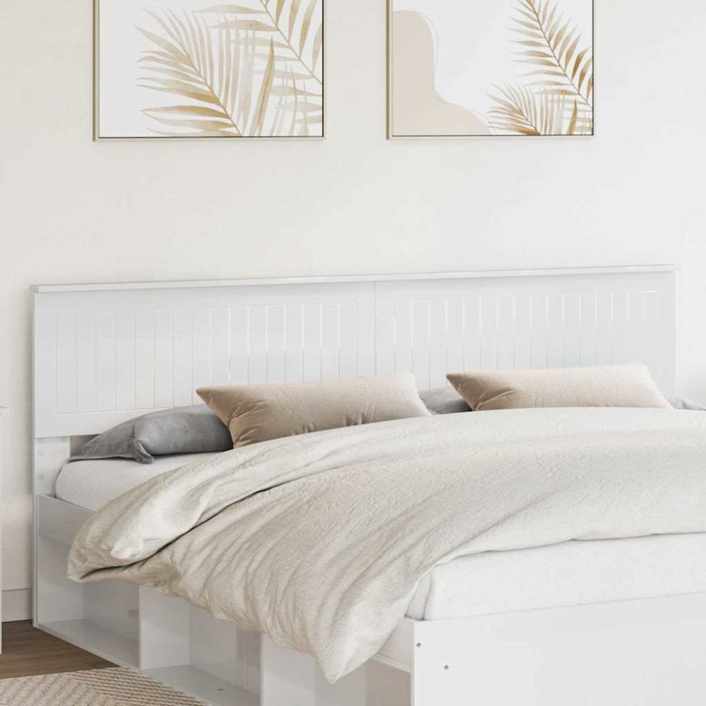 vidaXL Huvudgavel med huvudgavel Glansig Vit 200 cm Konstruerat trä