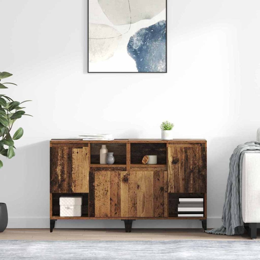 vidaXL Skåp 2 pcs Gammalt trä 60 x 35 x 70 cm Konstruerat trä