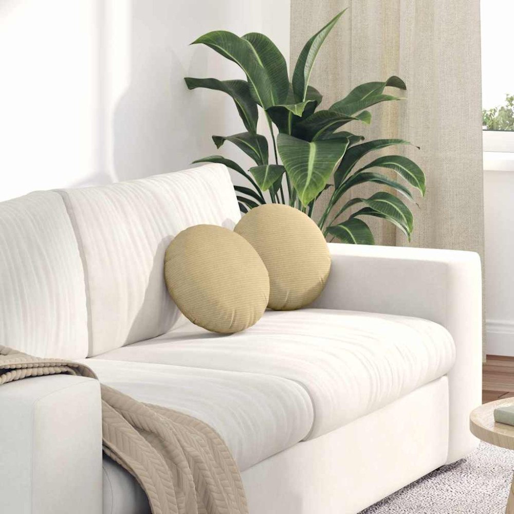 vidaXL Sittkuddar 2 pcs Grågrön Ø 30 cm Kordread tyg