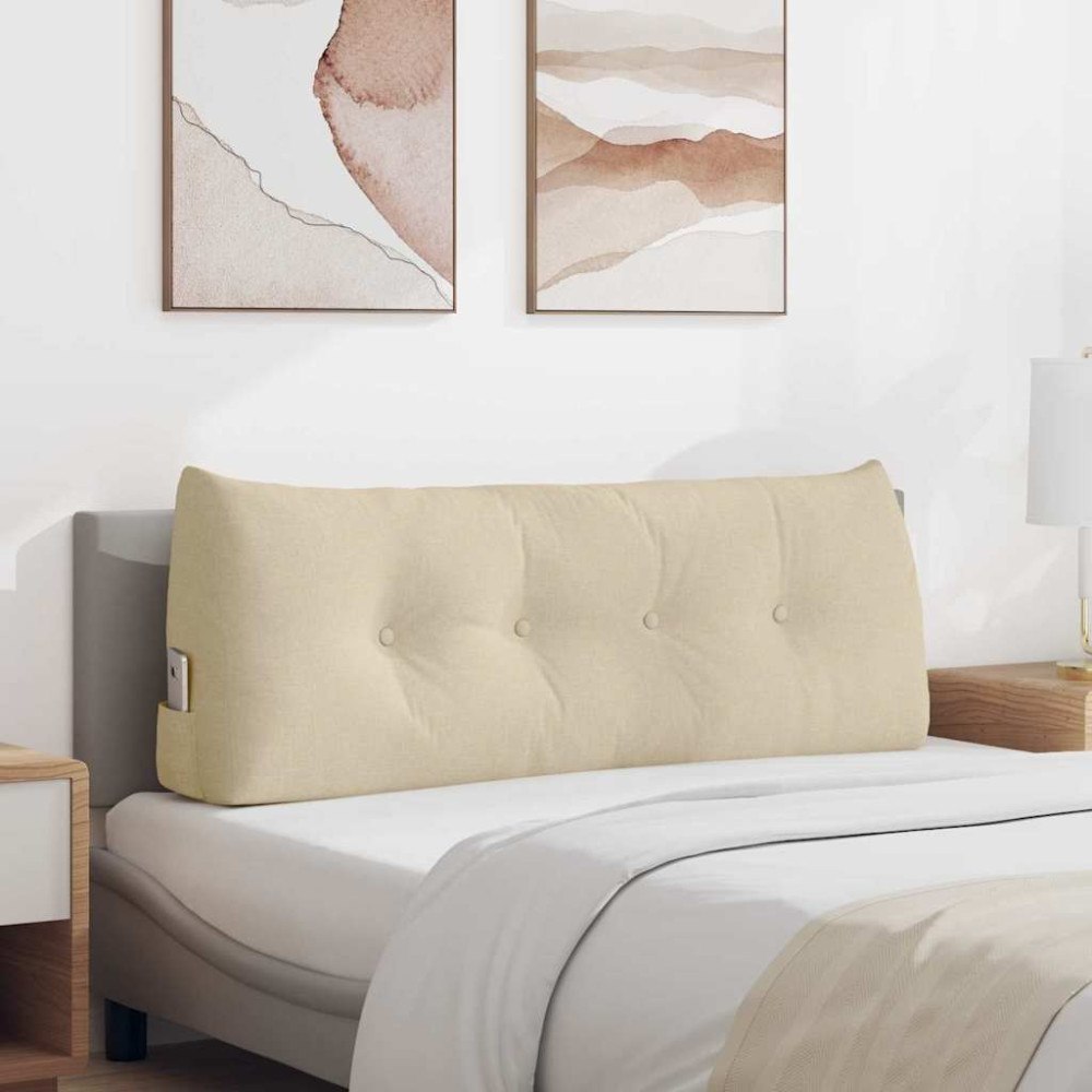 vidaXL Ryggkudde Kräm 120 x 24 x 50 cm tyg