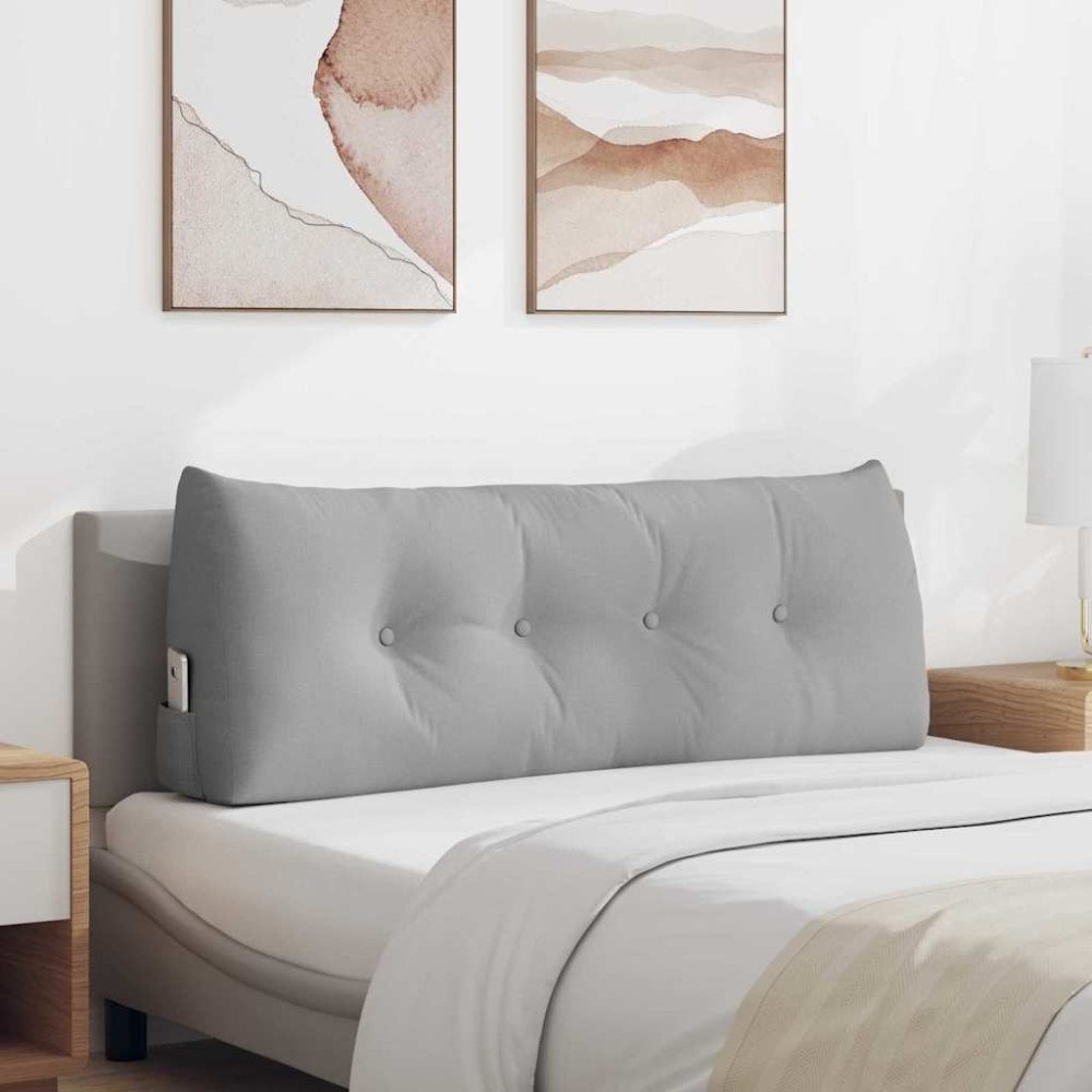 vidaXL Ryggkudde Moln Grå 120 x 24 x 50 cm tyg