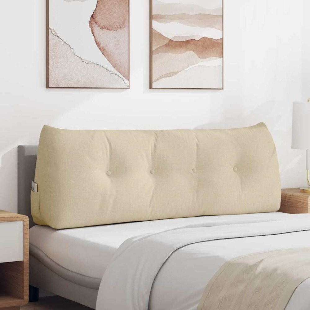 vidaXL Ryggkudde Kräm 140 x 24 x 50 cm tyg