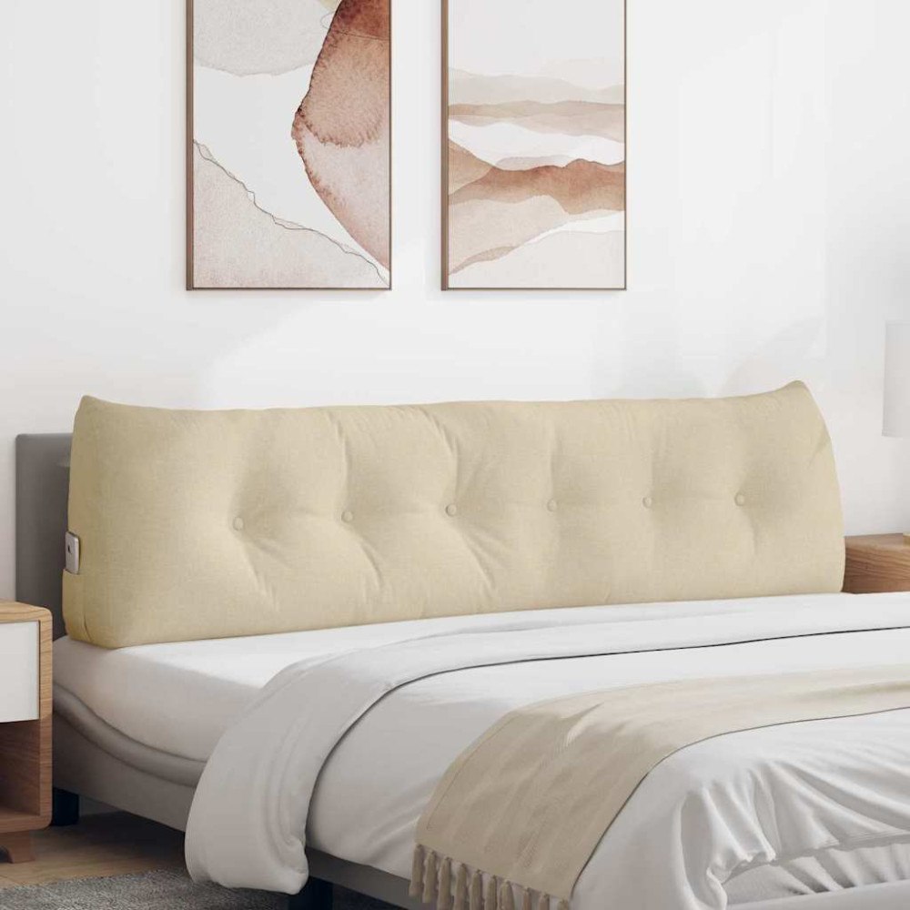 vidaXL Ryggkudde Kräm 180 x 24 x 50 cm tyg