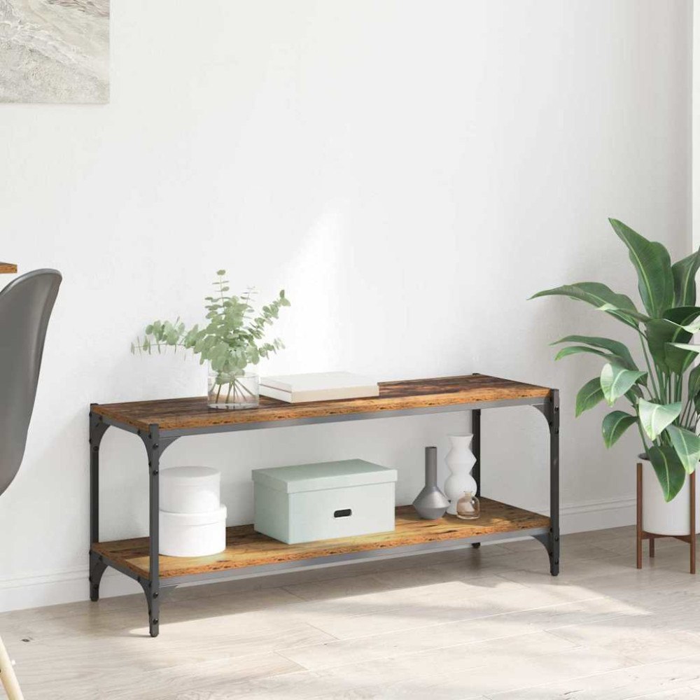 vidaXL TV-skåp Gammalt trä 100x33x41cm Konstruerat trä och järn