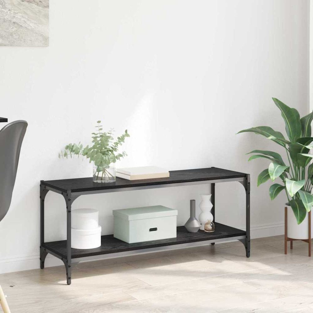 vidaXL TV-skåp Svart Ek 100x33x41cm Konstruerat trä och järn