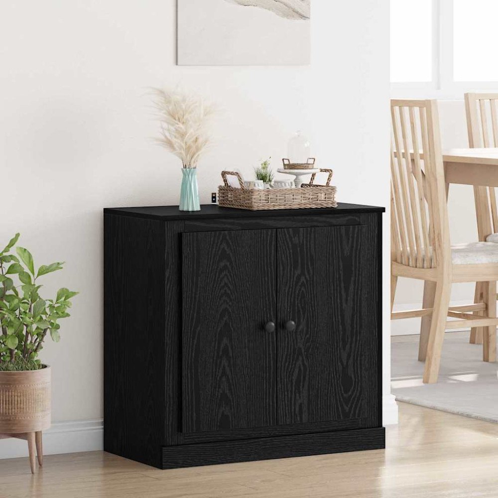 vidaXL Sideboard Svart Ek 70 x 35,5 x 67,5 cm Konstruerat trä