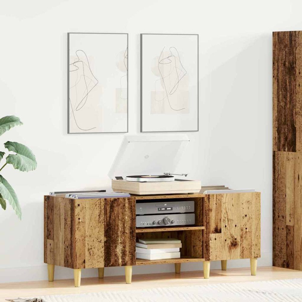 vidaXL Skivskåp Gammalt trä 121 x 38 x 48 cm Konstruerat trä