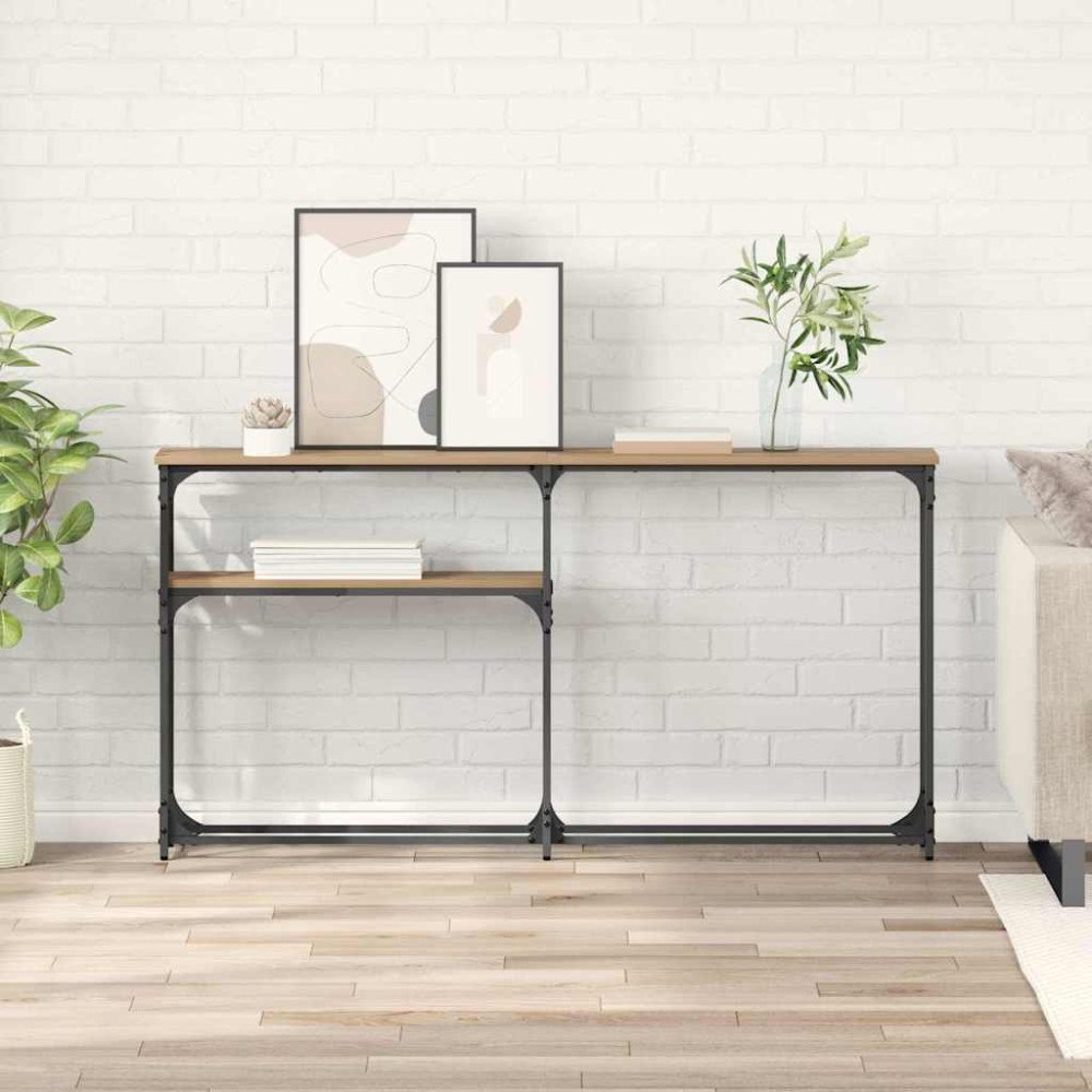 vidaXL Konsolbord Artisan Ek 145 x 22,5 x 75 cm Konstruerat trä