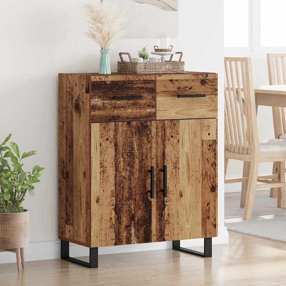 vidaXL Sideboard Gammalt trä 69,5 x 34 x 90 cm Konstruerat trä