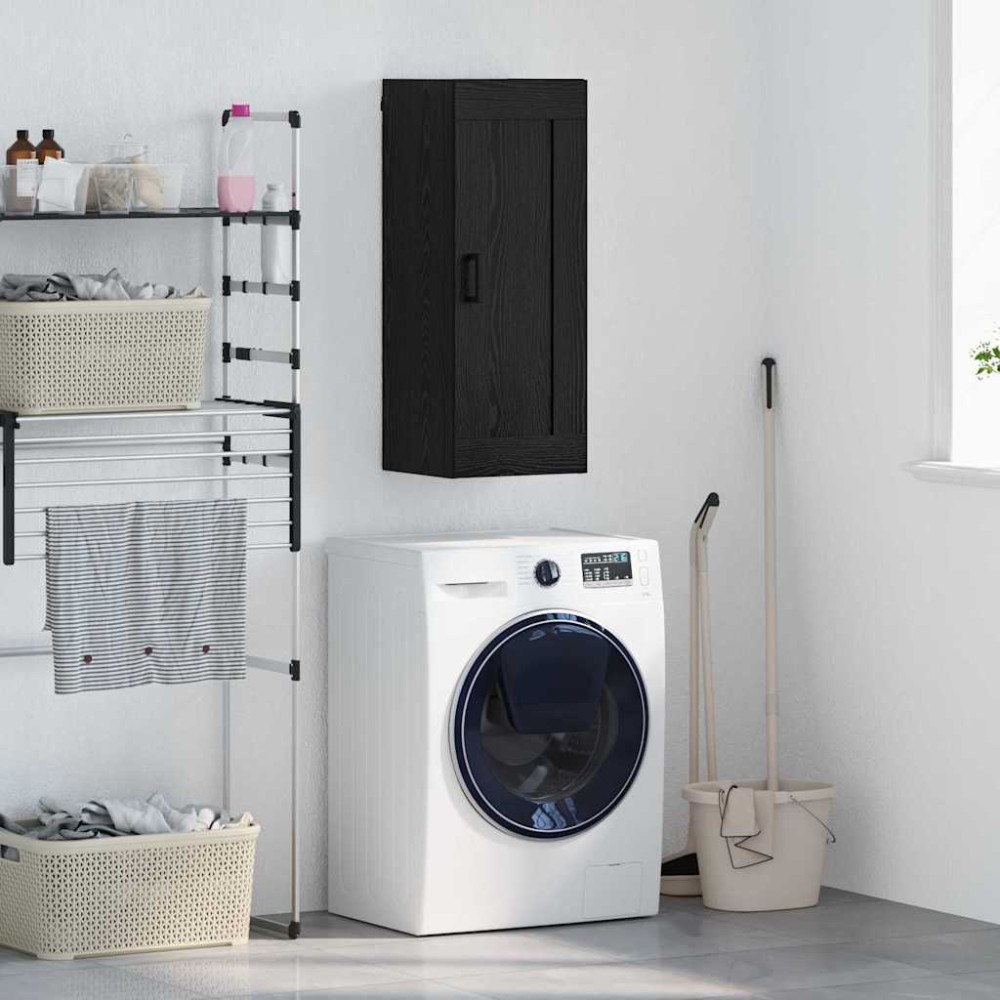 vidaXL Väggskåp Svart Ek 34,5 x 34 x 90 cm Konstruerat trä