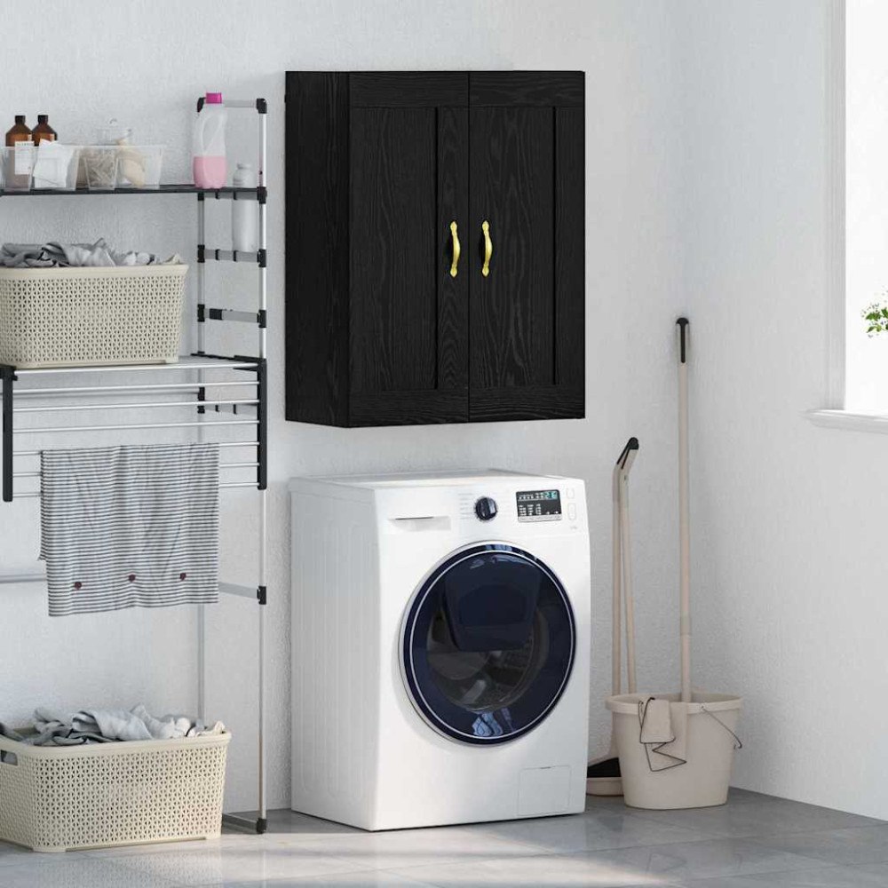 vidaXL Väggskåp Svart Ek 69,5 x 34 x 90 cm Konstruerat trä