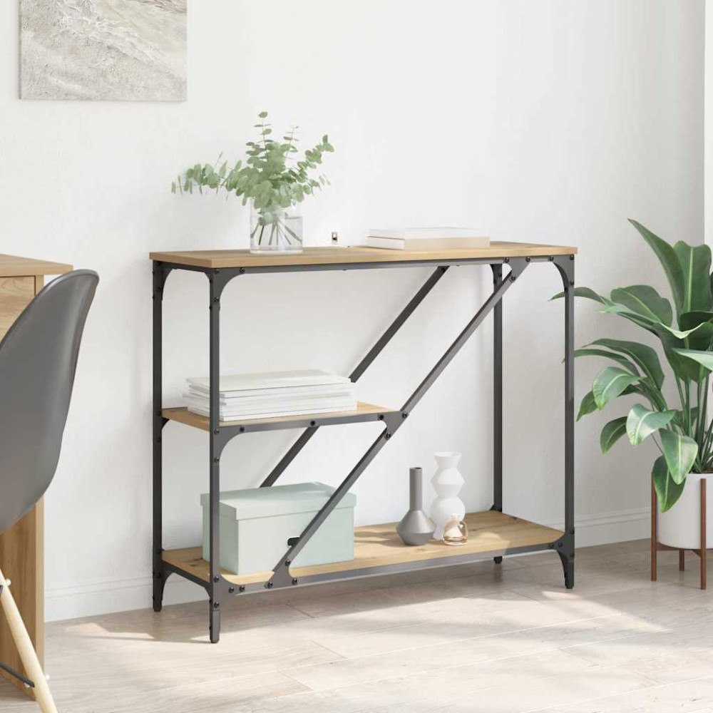 vidaXL Konsolbord Artisan Ek 88,5 x 30 x 75 cm Konstruerat trä