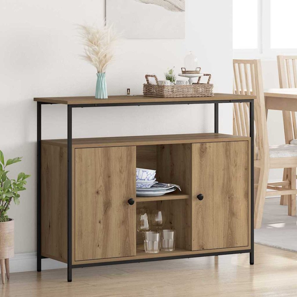 vidaXL Sideboard Artisan Ek 100 x 35 x 80 cm Konstruerat trä