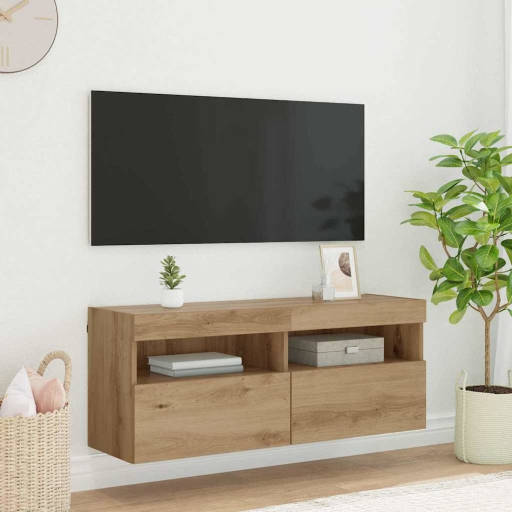 vidaXL TV Vägghylla Artisan Ek 100 x 30 x 40 cm Konstruerat trä