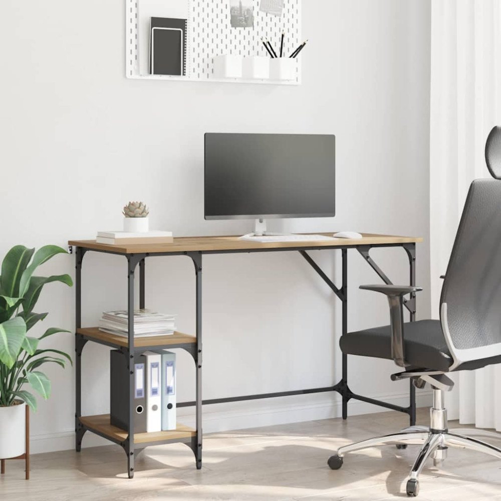 vidaXL Skrivbord Artisan Ek 120 x 50 x 75 cm Konstruerat trä