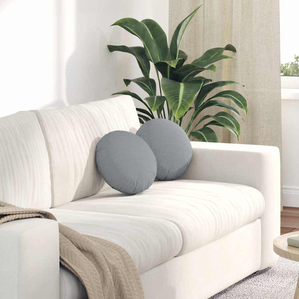 vidaXL Sittkuddar 2 pcs Ljusgrå Ø30 x 13 cm tyg