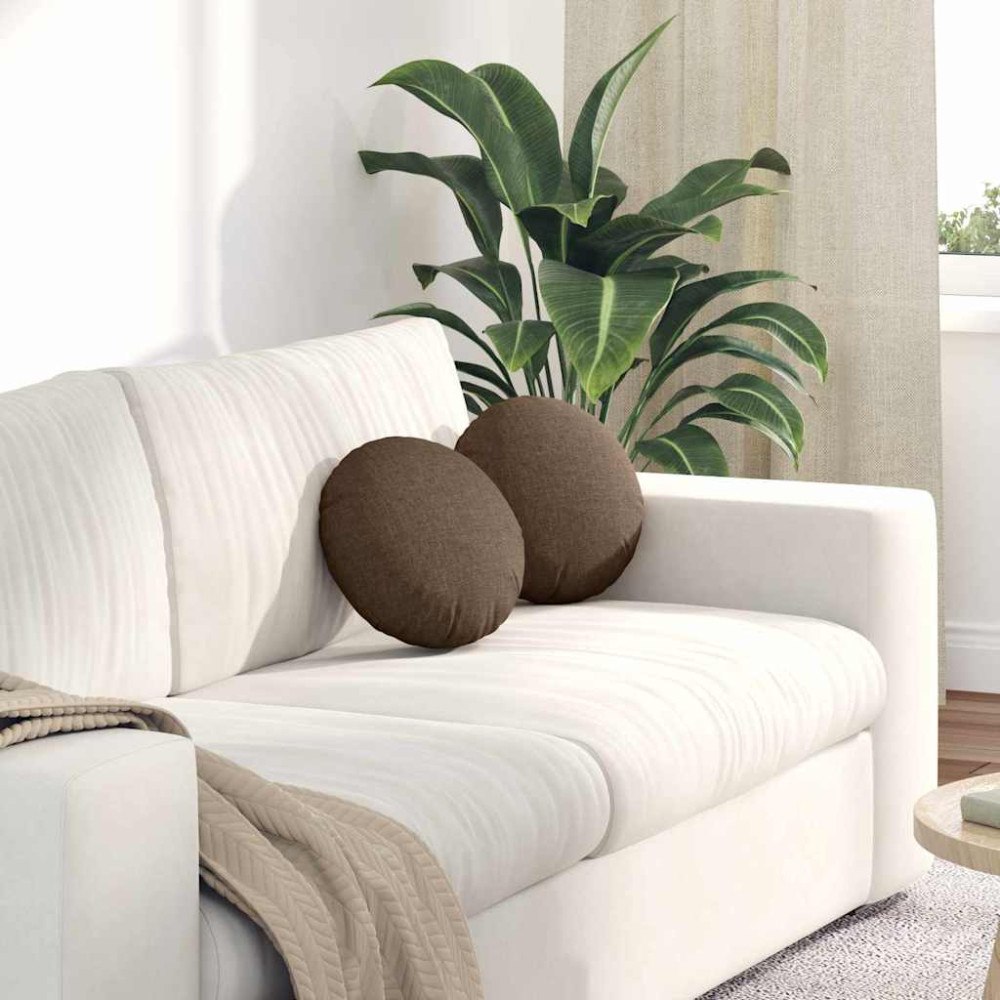 vidaXL Sittkuddar 2 pcs Brun Ø30 x 13 cm tyg