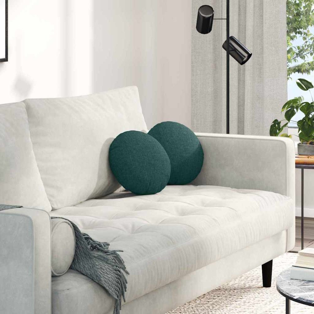 vidaXL Sittkuddar 2 pcs Mörkgrön Ø30 x 13 cm tyg