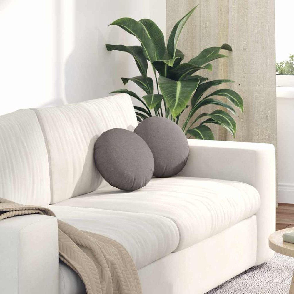 vidaXL Sittkuddar 2 pcs Taupe Ø30 x 13 cm tyg