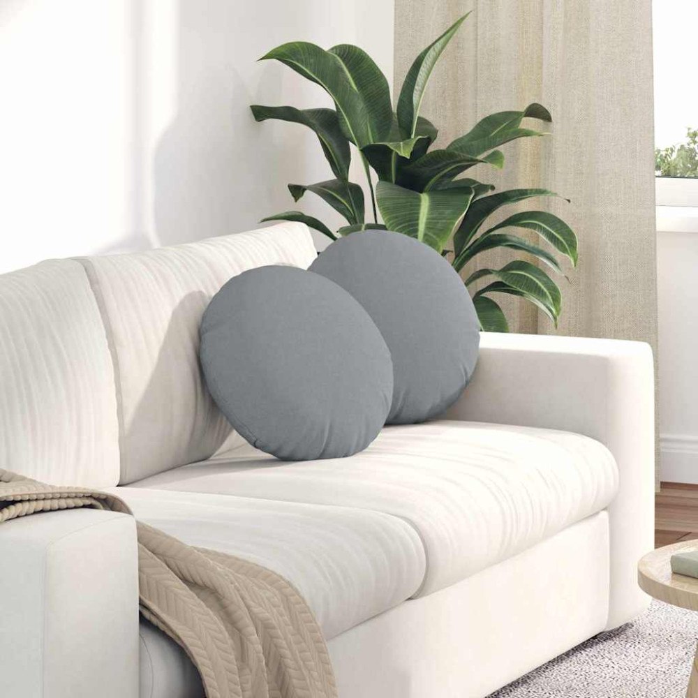 vidaXL Sittkuddar 2 pcs Ljusgrå Ø40 x 13 cm tyg