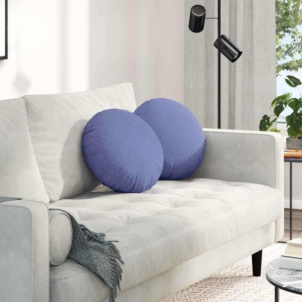 vidaXL Sittkuddar 2 pcs Jeansblå Ø40 x 13 cm tyg