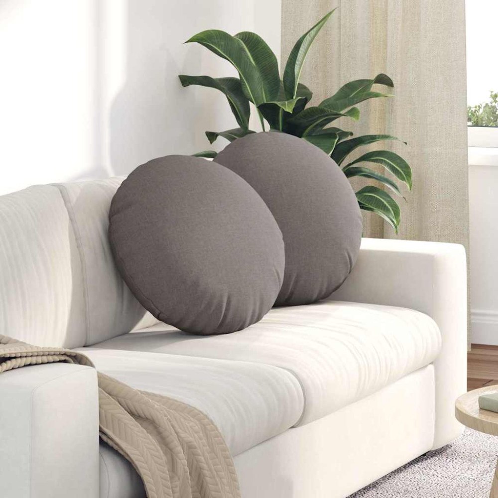 vidaXL Sittkuddar 2 pcs Taupe Ø50 x 19 cm tyg