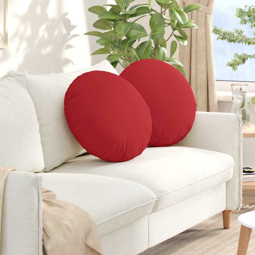 vidaXL Sittkuddar 2 pcs Röd Ø50 x 19 cm tyg