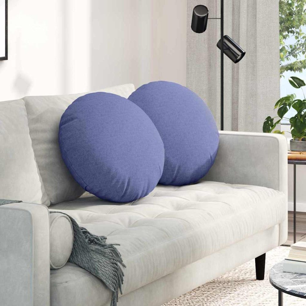 vidaXL Sittkuddar 2 pcs Jeansblå Ø50 x 19 cm tyg