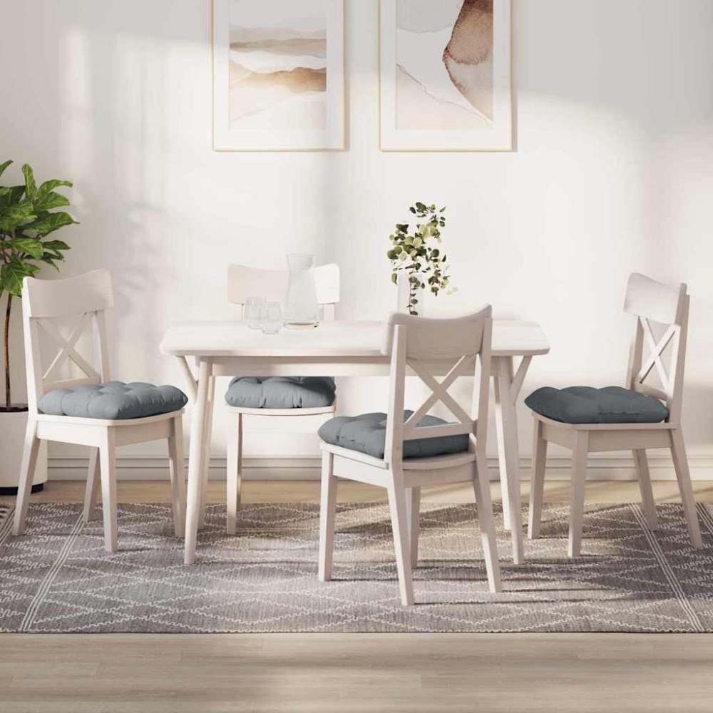 vidaXL Sittkuddar 4 pcs Ljusgrå 40 x 40 x 12 cm tyg