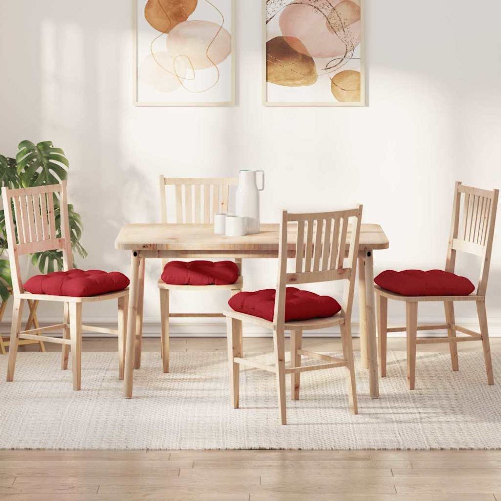 vidaXL Sittkuddar 4 pcs Röd 40 x 40 x 12 cm tyg