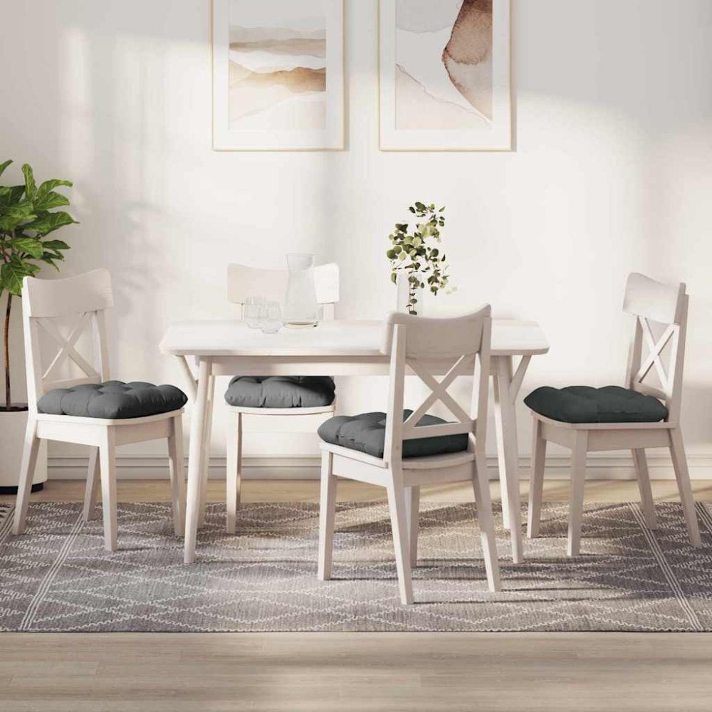 vidaXL Sittkuddar 4 pcs Mörkgrå 45 x 45 x 12 cm tyg