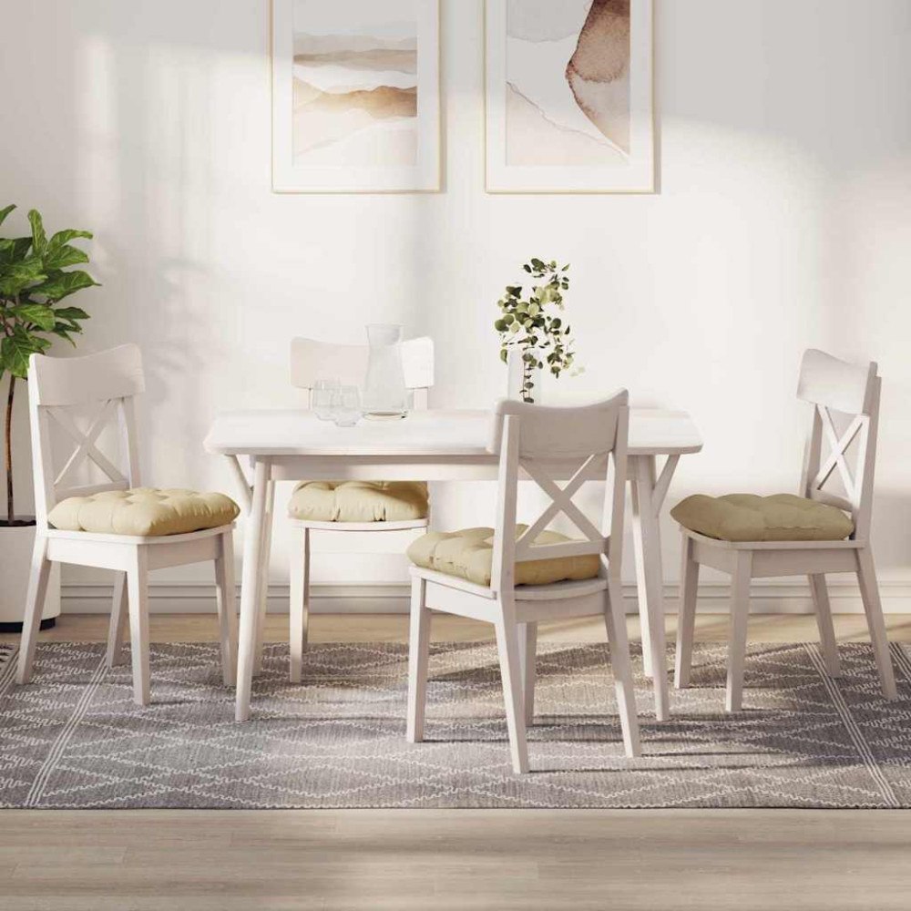 vidaXL Sittkuddar 4 pcs Kräm 45 x 45 x 12 cm tyg