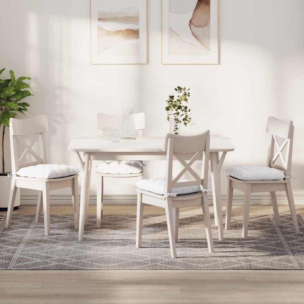 vidaXL Sittkuddar 2 pcs Vit 40 x 40 x 6 cm tyg