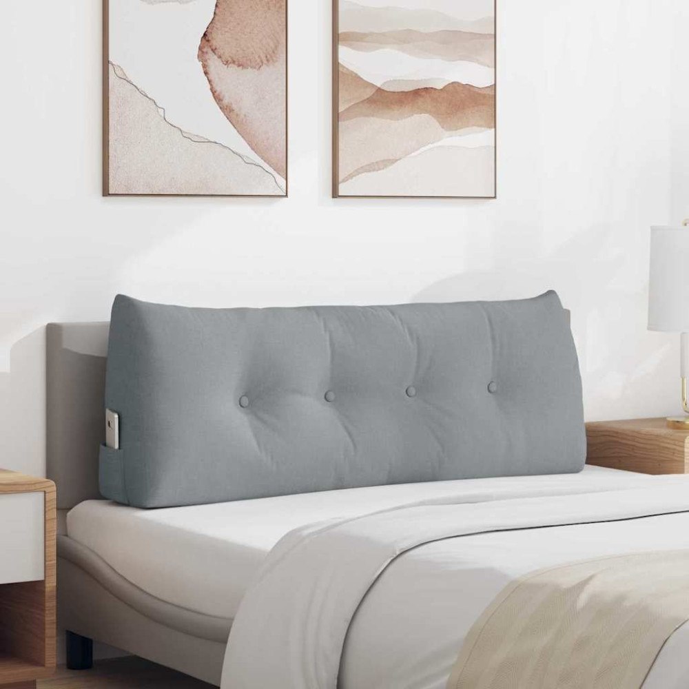 vidaXL Ryggkudde Ljusgrå 120 x 24 x 50 cm tyg