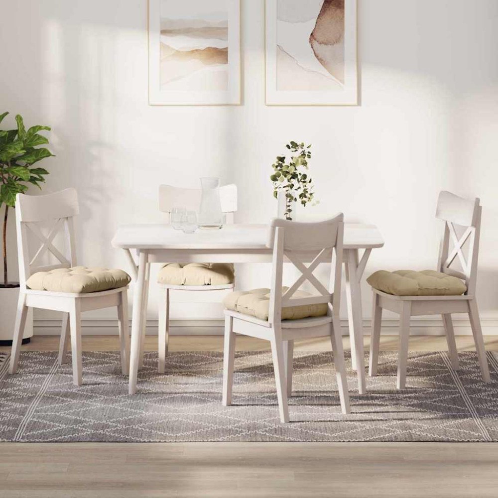 vidaXL Sittkuddar 4 pcs Kräm 45 x 45 cm Mikrofiber Tyg