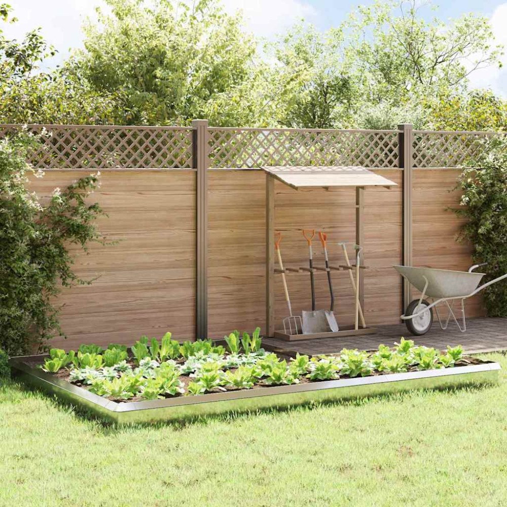 vidaXL Snigelstaket 16 pcs Silver Galvaniserat Stål