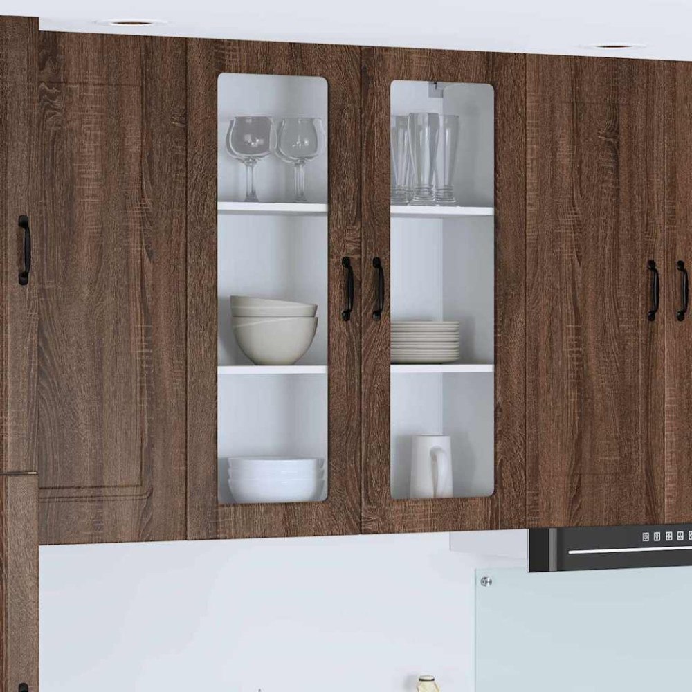 vidaXL Väggskåp för kök Brun Ek 80 x 31 x 100 cm Konstruerat trä