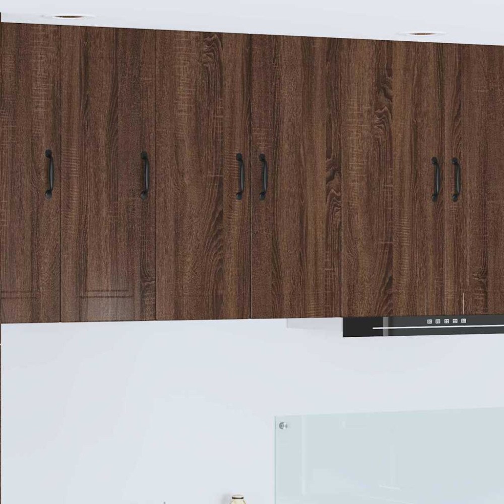 vidaXL Köksskåp med dörr 2 pcs Brun Ek 30 x 31 x 80 cm Konstruerat trä