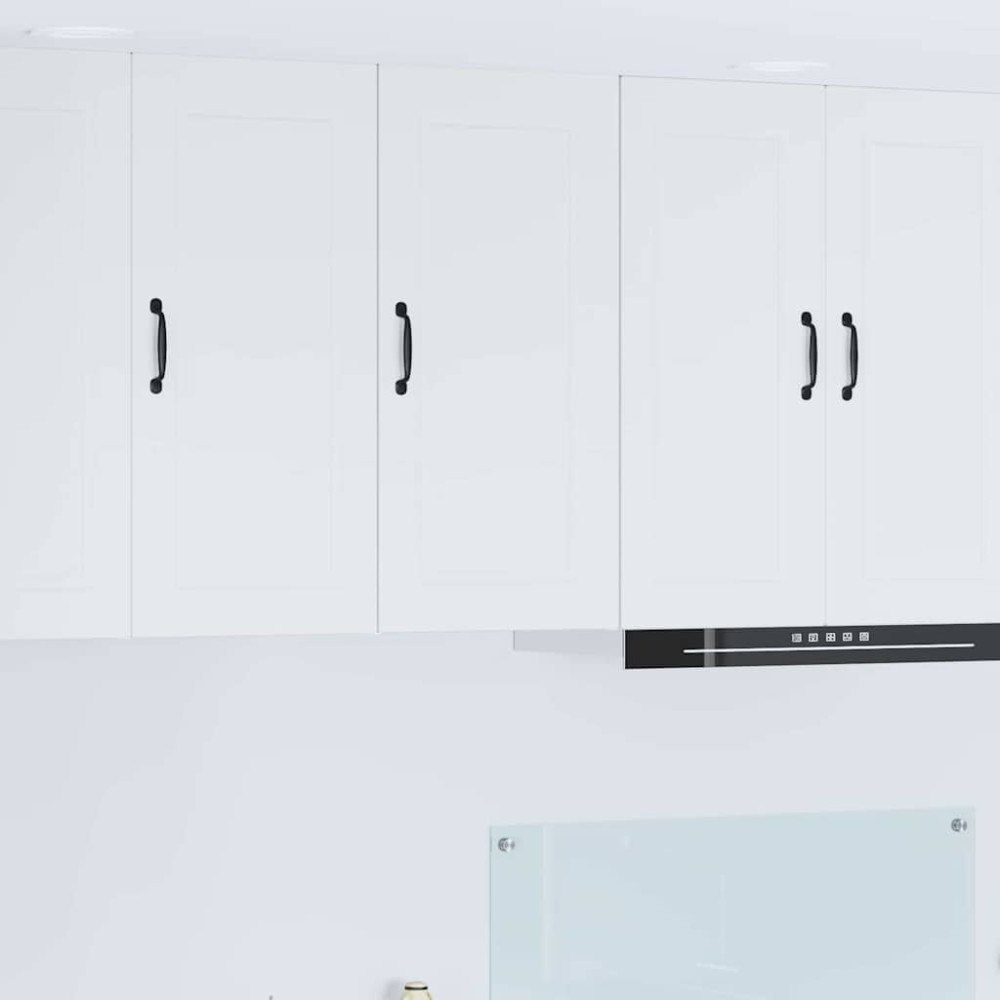 vidaXL Väggskåp för kök Högblanka vita 40 x 31 x 80 cm Konstruerat trä