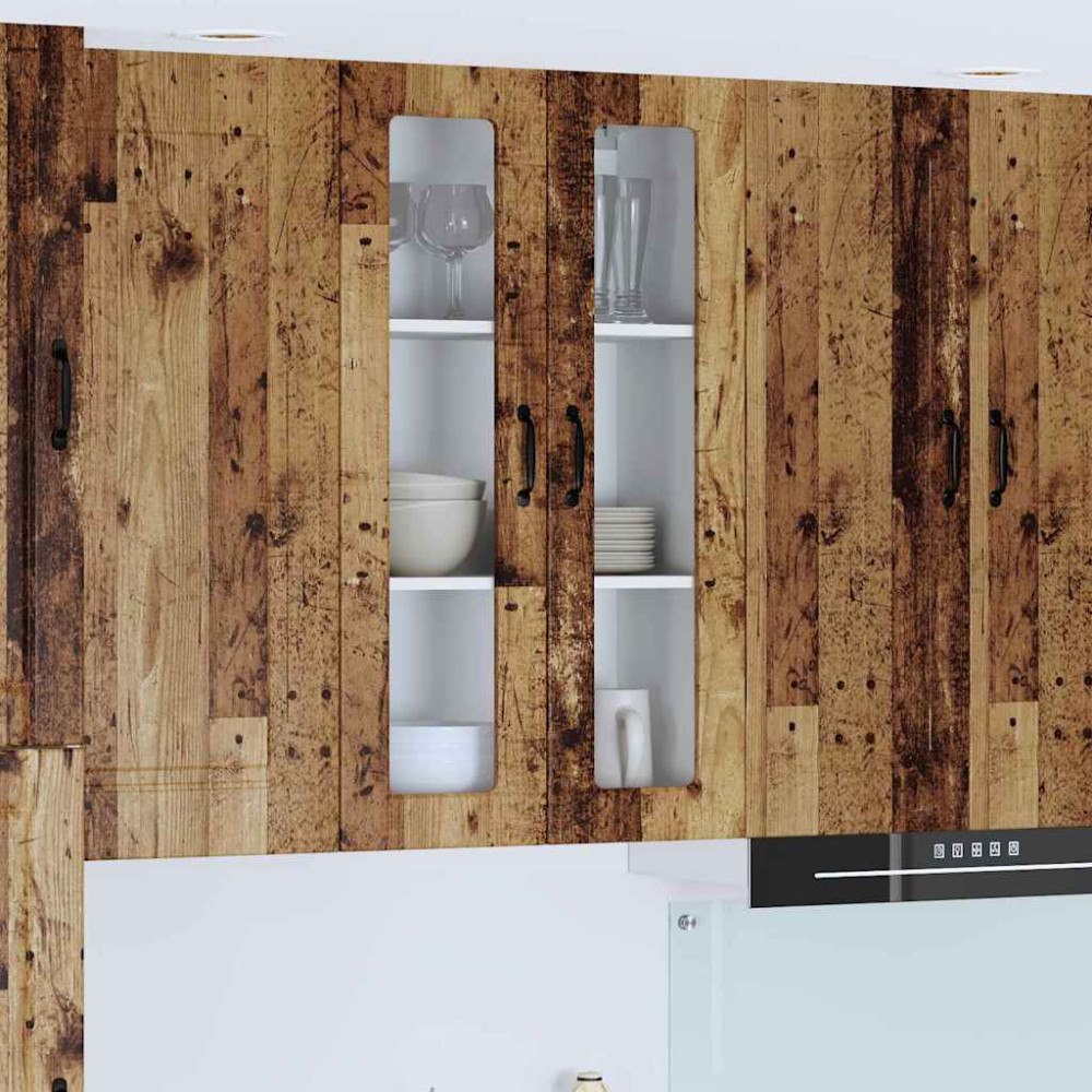 vidaXL Köksskåp med hylla Gammalt trä 60 x 31 x 100 cm Konstruerat trä